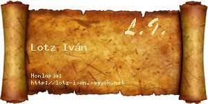 Lotz Iván névjegykártya